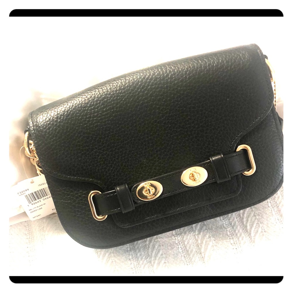 Coach Black Pebble Leather Blake Crossbody